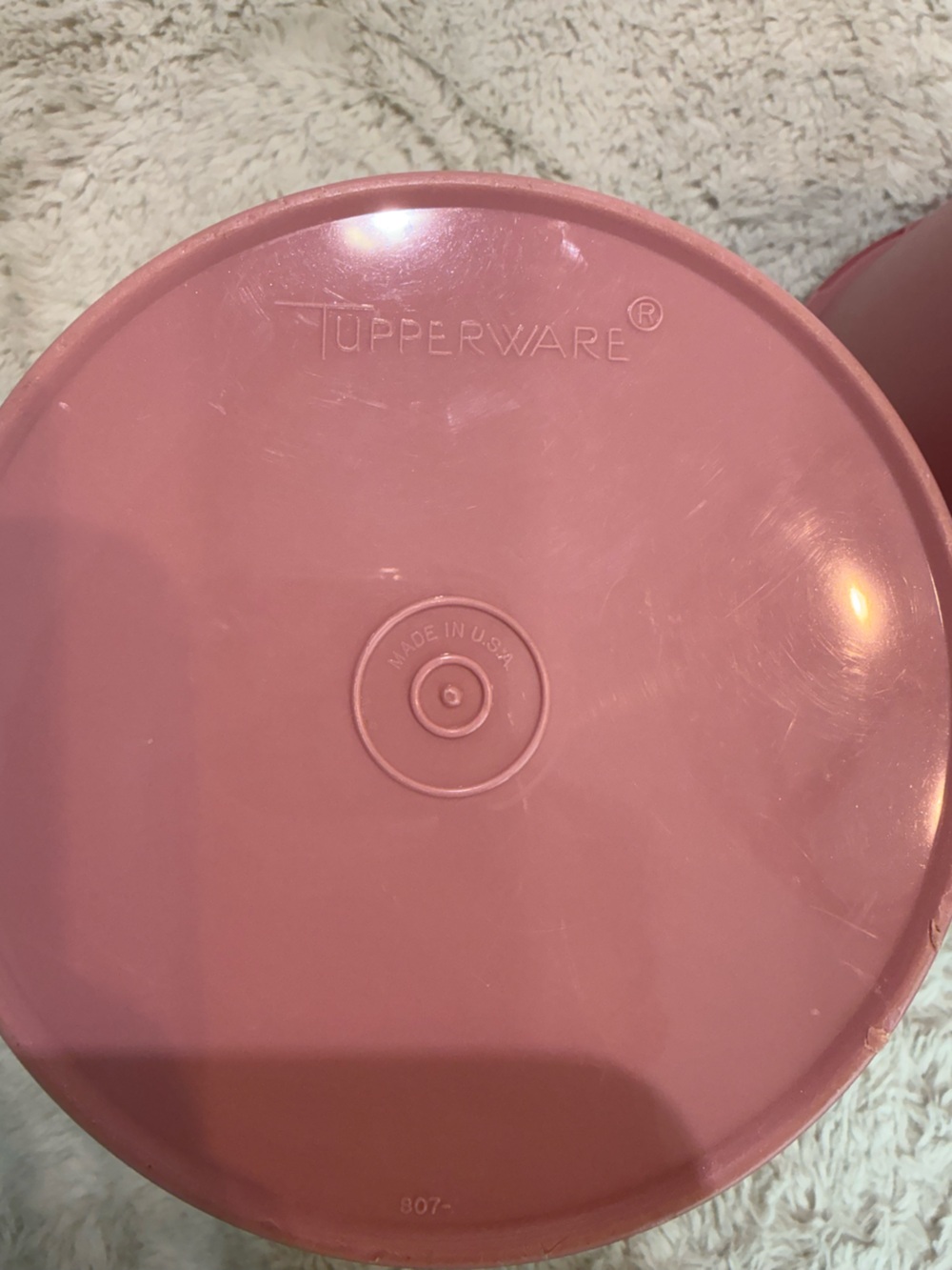 Vintage Tupperware Servalier canisters in dusty rose/mauve - Picture 4 of 6